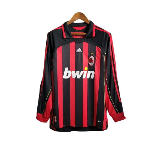 Camisa Retrô Milan 2006/07 Manga Longa Masculina